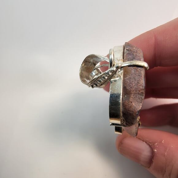 Necklace Pendants Stalactite Slice Handmade Jewelry Sterling Silver Triple Drop - Picture 3 of 10